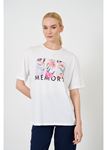 Memory Baskılı T-shirt-Ekru