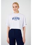Miami Baskılı Kısa Süprem T-shirt-Ekru