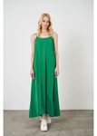 Ayarlanabilir Askılı Dubai Elbise-Yeşil