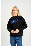 Love Baskılı Sweatshirt-Siyah