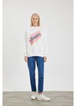 Amour Jean Detaylı Sweatshirt-Ekru