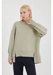 Asimetrik Oversize Sweatshirt-Yeşil