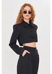 Düğmeli Crop Blazer Ceket